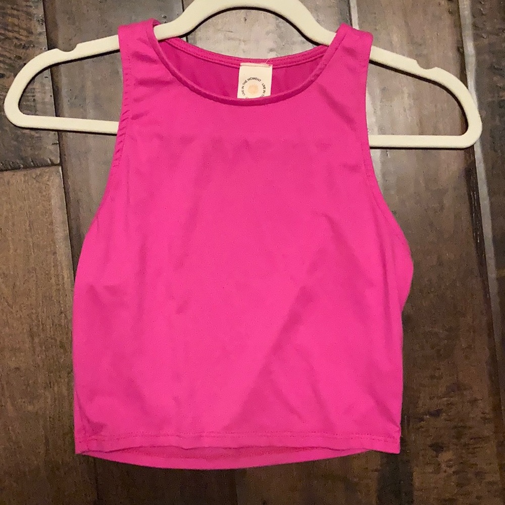 Pink cropped tank top
